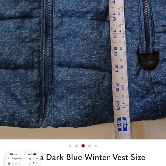 Green Tea Dark Blue Winter Vest Size Medium - Picture 11 of 13